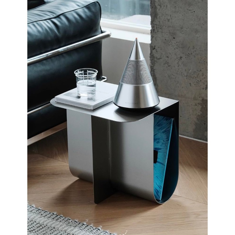 Modern Stainless Steel Side Table,Minimalist Storage Coffee Table(Silver)