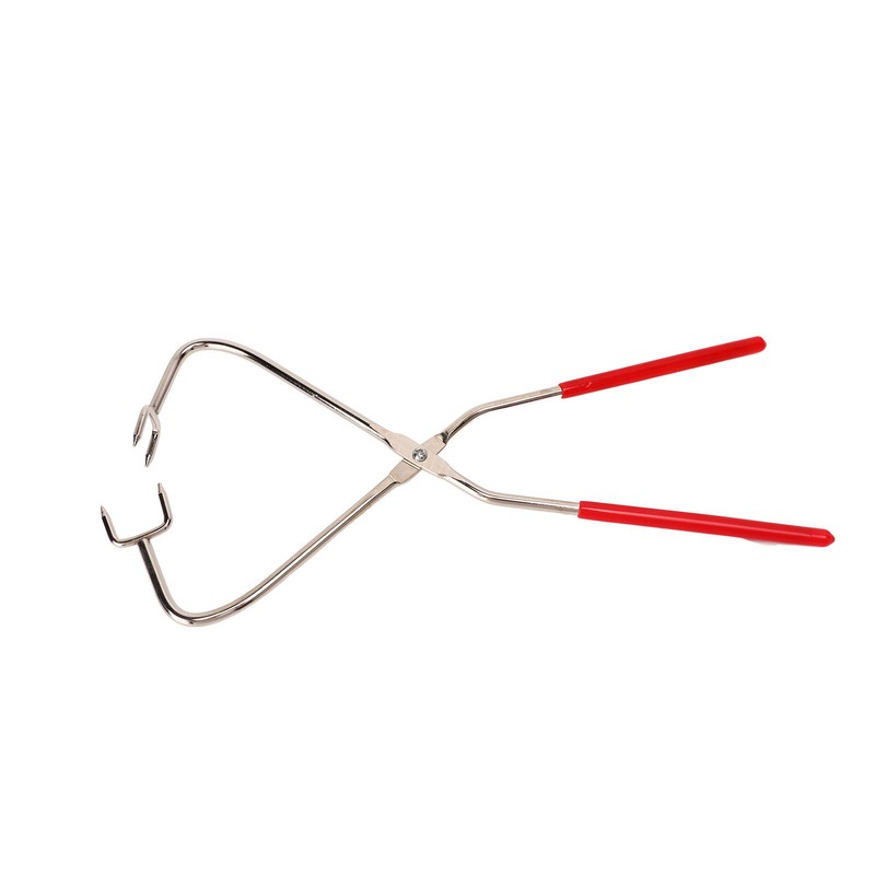 2pcs Dipping Tongs Red Handle Stainless Steel Easy Cleaning Stable