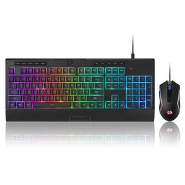 Redragon S151 Gaming Keyboard & Mouse Combo, 104 Keys K525 Wired RGB Membrane Keyboard and 10000 DPI Wired M616 Gaming Mouse Bundle