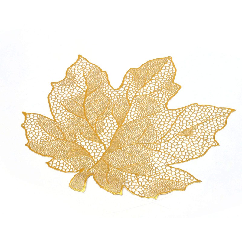 Hosoncovy 4 Pack PVC Placemats Maple Leaf Placemats Waterproof Oilproof