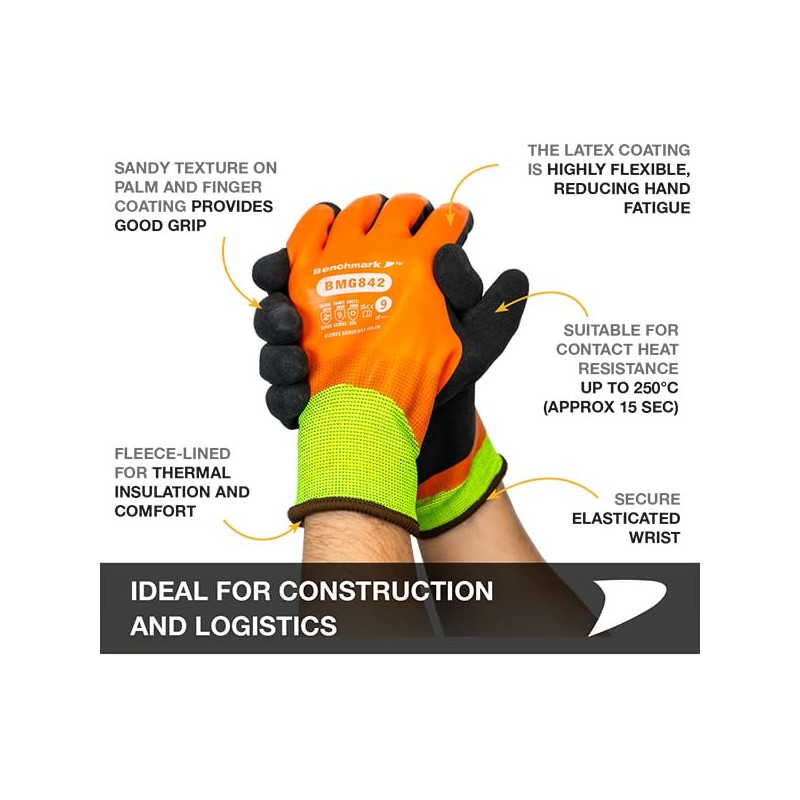 Benchmark 1 Pair Safety Thermal Work Gloves – Lightweight Nylon