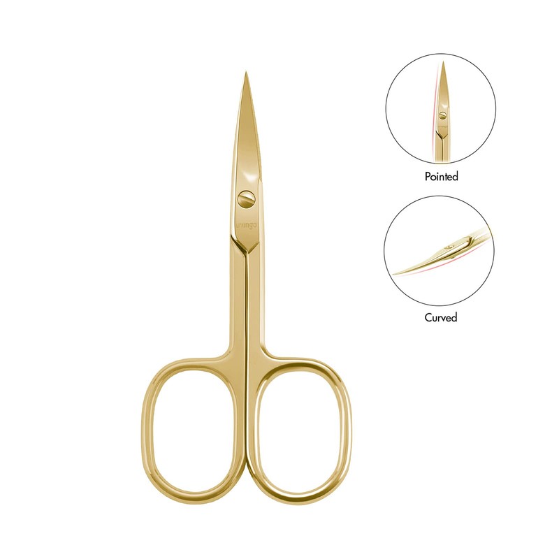 LIVINGO Professional Nail Cutter Scissors, Multi-purpose Sharp Curved Blade Stainless