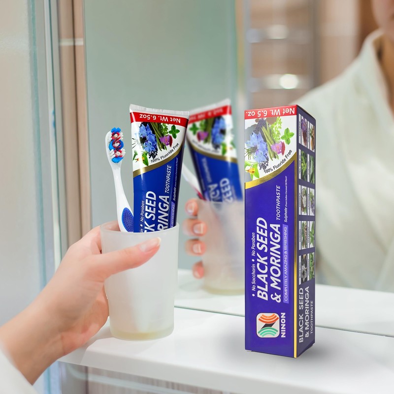Black Seed & Moringa Toothpaste 6.5oz Each with 100% Deep