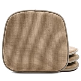 Shinnwa Kitchen Seat Cushions Set of 4, Non Slip Dining Chair Cushions, U-Shaped Indoor Chair Pads, 4 Pack, 15 x 16 Inches, Brown