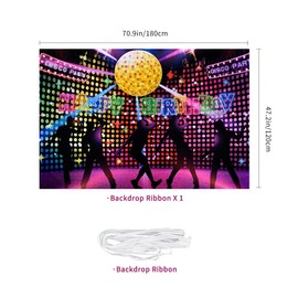 Disco 70s Party Decorations Disco Backdrop Disco Dance Birthday Photography Background Back to 70s 80s 90s Disco Theme Fever Dance Let's Glow Crazy Neon Backdrop Hippie Party Supplies