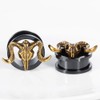 TBOSEN 2PCS Stainless Steel Retro Ram Goat Skull Ear Plugs