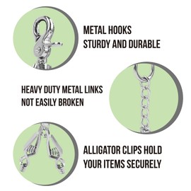 MELOTOUGH Metal Glove Clip Holder for Work Heavy Duty Steel Glove Holders with 2 Alligator Clip for Pants,Tool Belt,Backpack (Nickel)