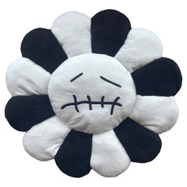 SNEPOO Smile Face Plush Rainbow Pillow, Sunflower Indie Decor Plush Pillow Soft & Comfortable Flower Floor Pillow for Home Reading Bed Room Decoration (White, 40CM)