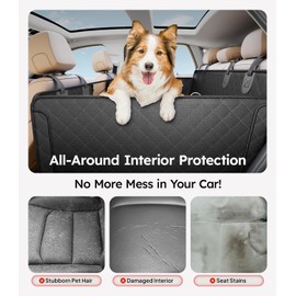 Wigoo Upgrade Soft Dog Car Seat Cover for Back Seat, [Protect Interior, Waterproof & Easy to Clean] Soft Bottom Backseat Dog Car Hammock,Fits Large Sedan SUV Truck Van, Size L, Black