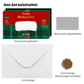 akaca Christmas Scratch Cards 3-in-1 Set with Surprise Effect, Perfect for Christmas Gifts, Christmas Cards, Festive Surprises, Merchant Promotions and Employee Rewards.