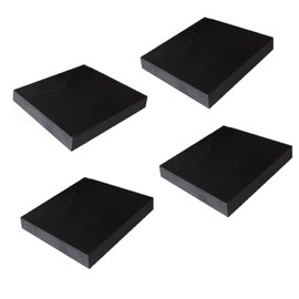 EINEY Rubber Plate Blocks, Anti-Slip, Height Adjustment Base, Soundproofing, Vibration Proofing, Noise/Vibration Prevention, Mat, Cushion, Furniture, Table, Chair, Bet, Anti-Slip Pad (Thickness 0.6 inch (15 mm), Set of 4