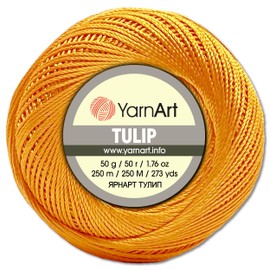 Frida's Wollhaus YarnArt 50g Tulip Crochet Yarn Fillet Yarn Microfiber Shiny Silky 49 Colors (431 | Orange)
