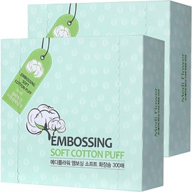 Mediflower embossed soft cotton pads, 300 sheets, 2 pcs / 메디플라워 엠보싱 소프트 화장솜, 300매입, 2개