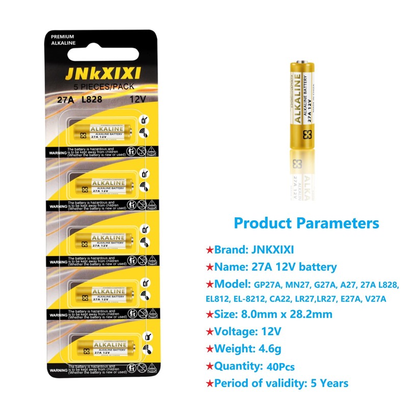 JNKXIXI 10Pack 27A A27S MN27 L828 A27 12v Battery Alkaline