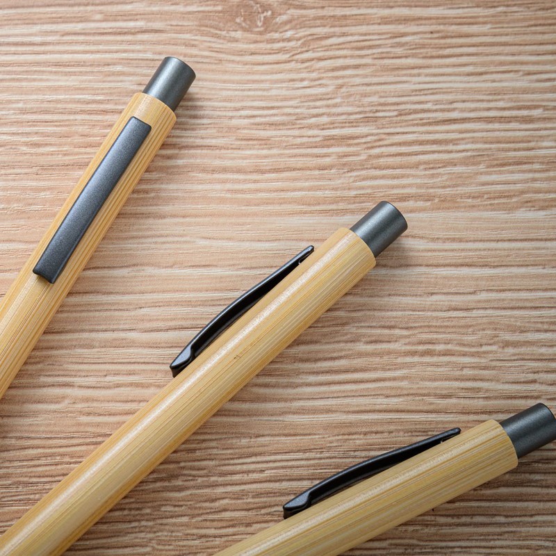 Gullor Natural Bamboo Retractable Ballpoint Pen, Sustainable Pens for Journaling