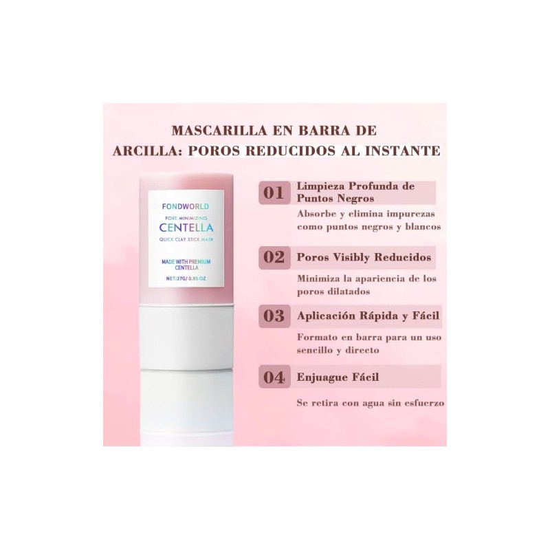 3PC Mascarilla de Arcilla en Barra con Centella Asiática,Poremizing Quick