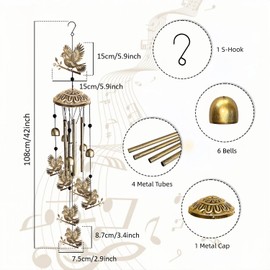 RiKoDaM Wind Chimes for Outside, Metal Wind Chimes House Outdoor Decor for Garden Backyard Front Porch Patio, Mom Women/Men Birthday House Warming Gifts, Hummingbird Windchimes