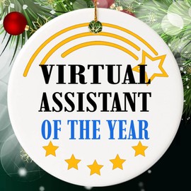 Congratulation Gift For Virtual Assistant Ornament Cirle Ceramic - The Awesome Virtual Assistant Of The Year