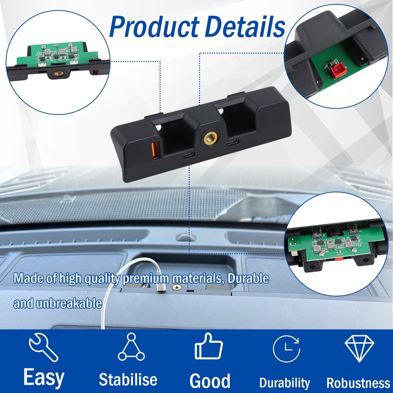 Xiaoyudou Dashboard USB Expansion Dock Hub Compatible with Ford Bronco