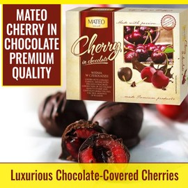 MATEO Chocolate-Covered Cherries – Delicious Chocolate Covered Fruit with Rich, Smooth Chocolate Coating - Enjoy the Delightful Blend of Chocolate Cherry Candy for Every Occasion - 200g