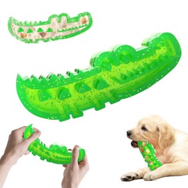 Slow Feed and Fetch Crocodile Dog Toy, Interactive Chew Enrichment Dogs Toys for Boredom, Treat Dispenser Dental Chews Puzzle Feeder, Pet Birthday Present for Small Medium Large Puppy (Small)