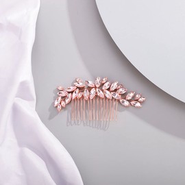 Chargances Peine De Cristal Nupcial Para El Cabello, Peine Lateral Para El Cabello Con Diamantes De Imitación Para Boda, Accesorios Para El Cabello Hechos A Mano A La Moda Para Novia, Boda, Graduación