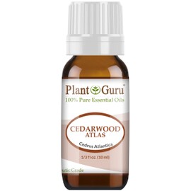 Cedarwood (Atlas) Essential Oil 10 ml 100% Pure Undiluted Therapeutic Grade for Skin, Body and Hair Growth. Great for Aromatherapy Diffuser and DIY Soap Making