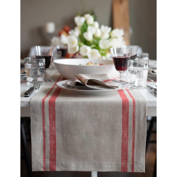 Solino Home Stripe Linen Table Runner 120 inches Long –