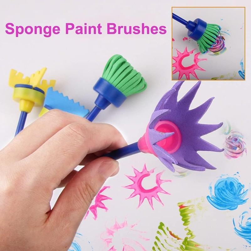 Kids Paint Sponges, Early Learning Paint Brushes Sponge Stamps Foam