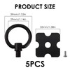 HDGSAFD Pack of 5 Black Ring Handles with 5 Screws