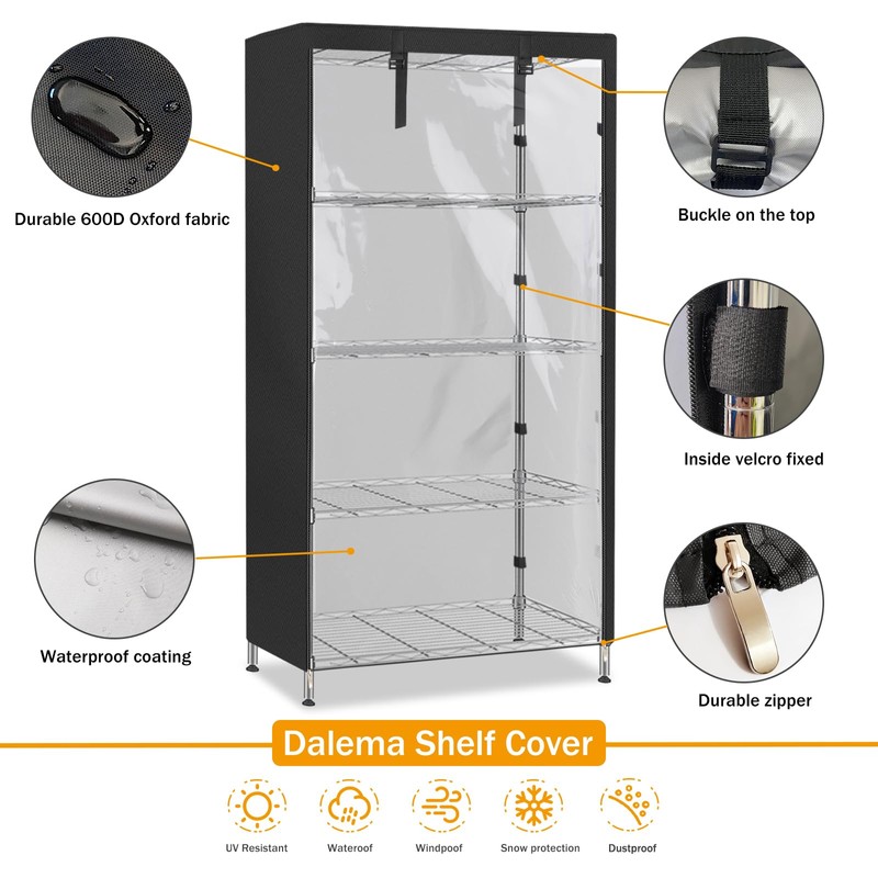 Dalema Storage Shelves Covers,Heavy Duty 600D Waterproof Dustproof Standing Shelf
