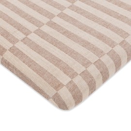 Babyletto 100% Organic Cotton All-Stages® Midi Crib Sheet, GOTS-Certified, Fitted 360°, Ultra-Soft and Breathable Muslin - Cocoa Offset Stripe