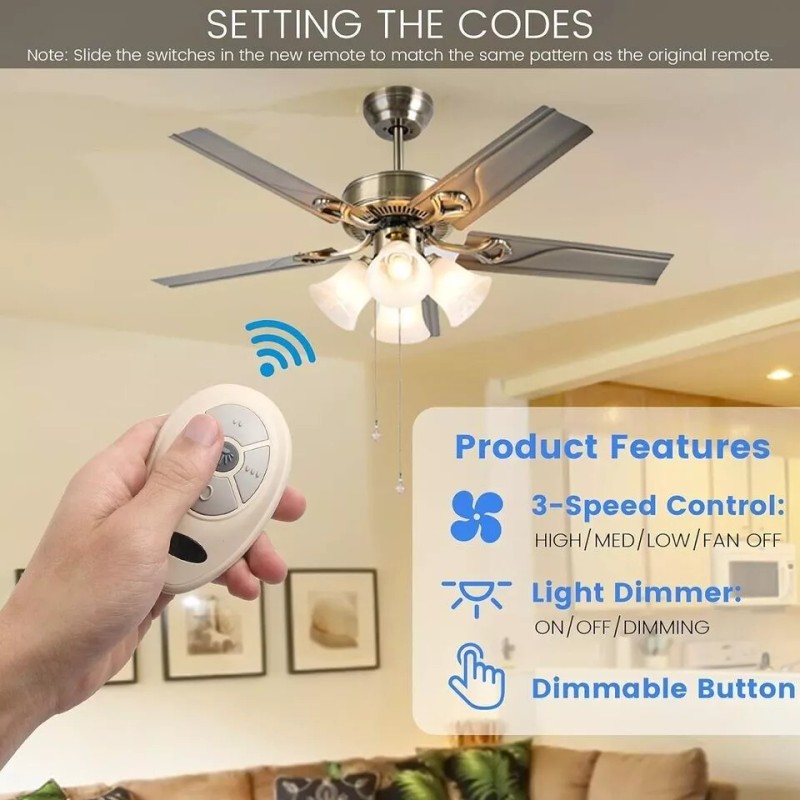 f.a.n. 35T Ceiling Fan Remote Control Replacement for Harbor Breeze