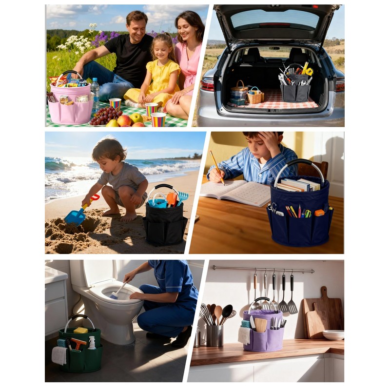 Cleaning Caddy with Handle, for Cleaning Supplies Organizer Bucket