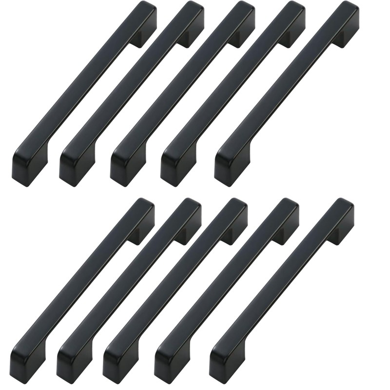 10 Pack Matte Black Cabinet Pulls 5 Inch(128MM) Hole Centers