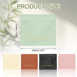 uxcell 4pcs Small Makeup Bag for Purse, PU Portable Pocket Cosmetic Bag Self-closing Organizer Pouch for Coin Change Cards Key, Green