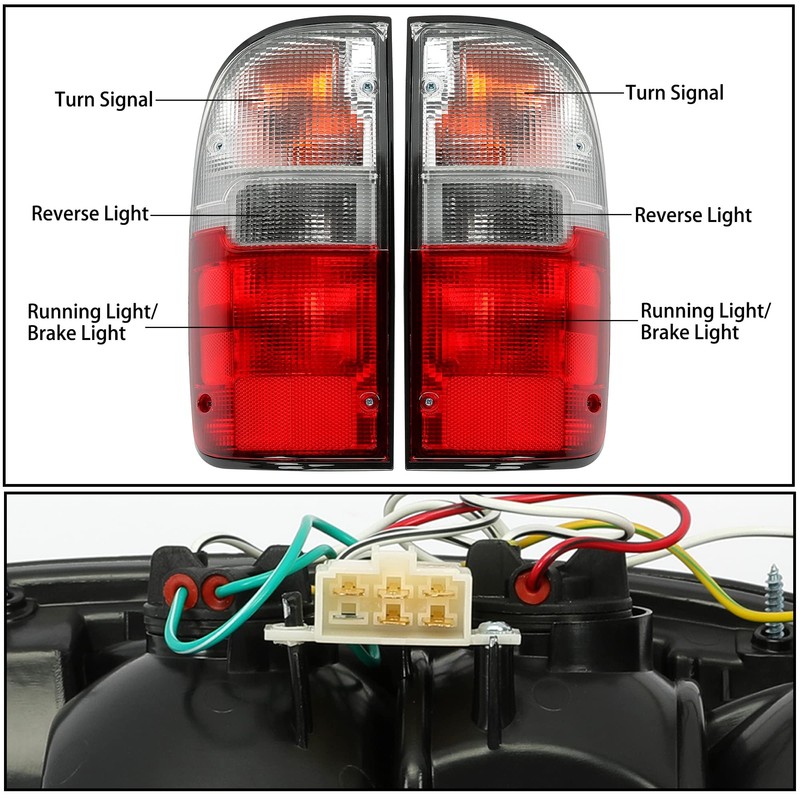 HECASA Tail Lights Compatible with 1995-2000 Toyota Tacoma Pickup Trunk