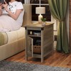 WLIVE Farmhouse End Table Set of 2 with Charging Station,