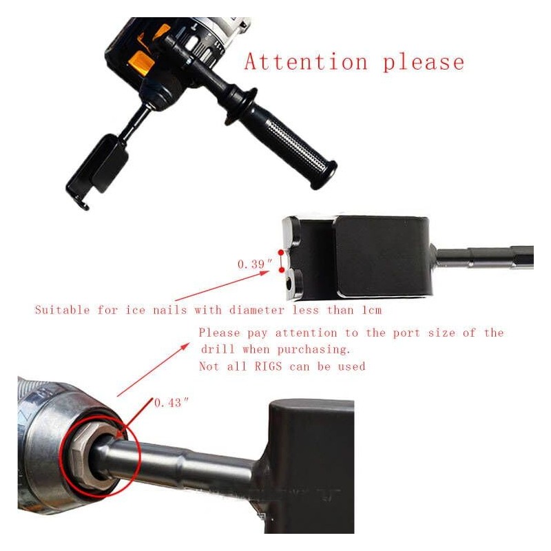 GHASYXL Ice Anchor Drill Adapterice Anchor Toolpower Driven Drill Heavy