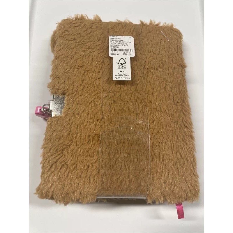 Claires Brown Bear Donut Lockable Diary/Journal with keys Brand New