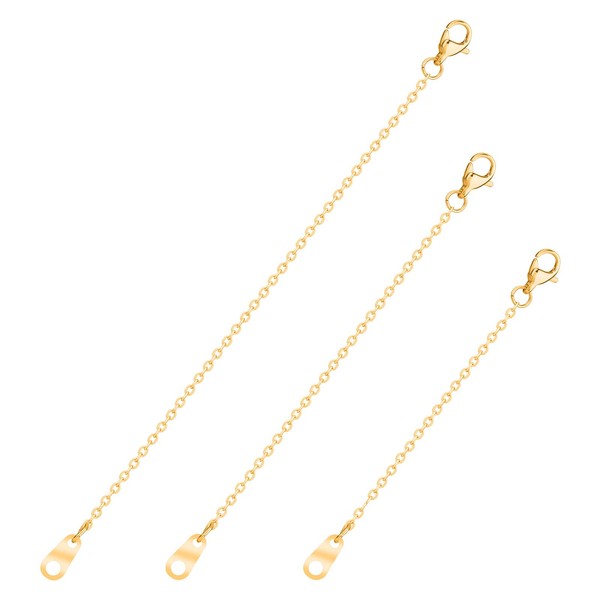 3PCS Gold Necklace Extender Gold Chain Extenders for Necklaces Delicate