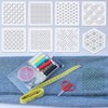 8pcs Plastic Sashiko Stencil, 8 Styles Geometric Embroidery Stabilizers White