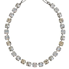 Mariana Rhodium Plated Champagne and Caviar Classic Crystal Tennis Necklace, Moonlight 3252 3911ro