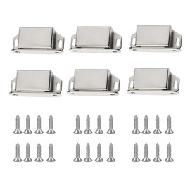 RICHSUM 6 Pack 10KG Pull Strong Stainless Steel Magnetic Door Catch for Cupboard - Small Cabinet Door Magnets with Drawer Magnet Closure Latches - Kitchen Wardrobe Magnets Door Closers Cabinet Magnet