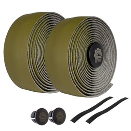 GORIX Gorix Bar Tape Bicycle Road Bike Leather (GX-GLB) Handle Tape Grip Tape Shock Absorption Stylish Bicycle Customization (Olive)