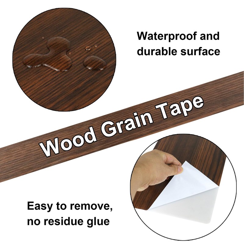 BOMEI PACK Walnut Wood Grain Repair Tape 1Roll 33ft,Self Adhesive