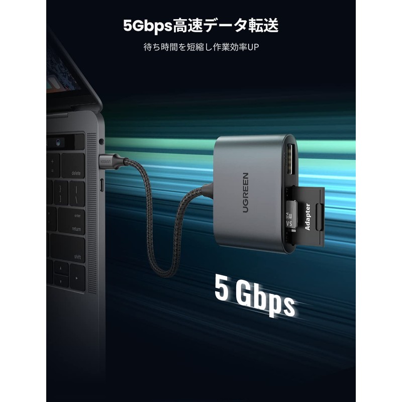 UGREEN 3 in 1 USB C SD Card Reader, USB