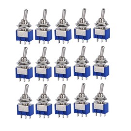 JZK Pack of 15 AC 125 V 6 A ON-ON 3 Pins 2 Position Mini Toggle Switch SPDT