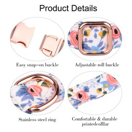 NiCoLa Cotton Dog Collar with Bowtie, Dog Collar Bowtie, Blue Dog Collar Bow for Small Medium Large Dogs or Cats