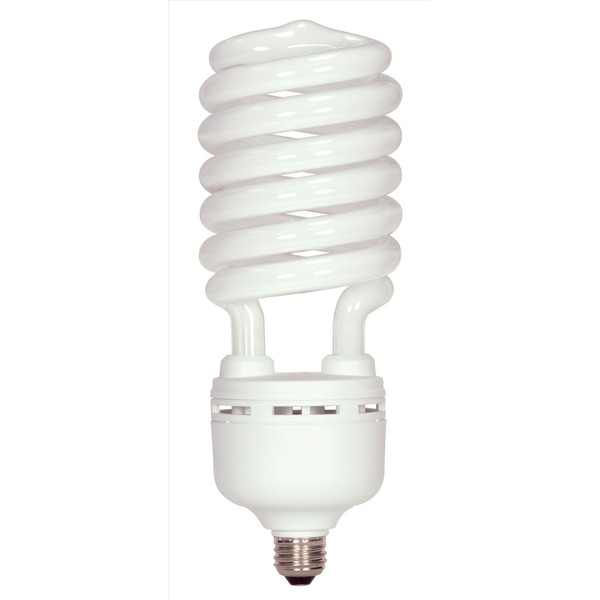 Satco S7377 105 Watt (400 Watt) 7000 Lumens Hi-Pro Spiral CFL Daylight White 5000K Medium Base 120 Volt Light Bulb, White
